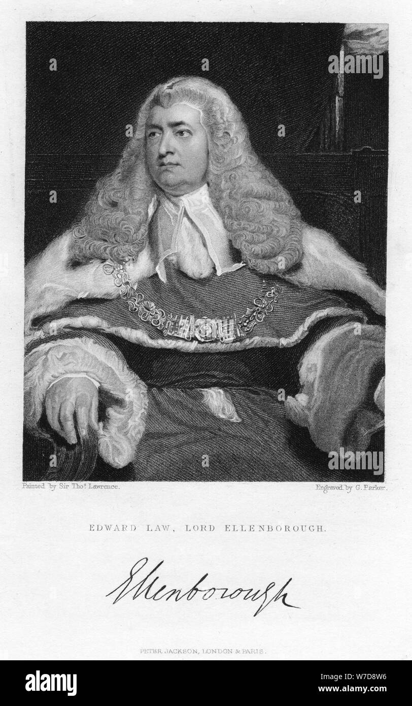 Edward Gesetz, Lord Ellenborough, 19. Artist: G Parker Stockfoto