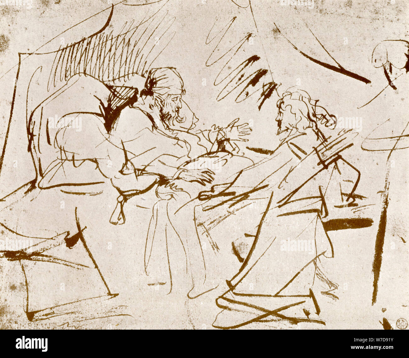 "Jakob zu Isaacs Krankenbett", 1913 Künstler: Rembrandt Harmensz van Rijn Stockfoto
