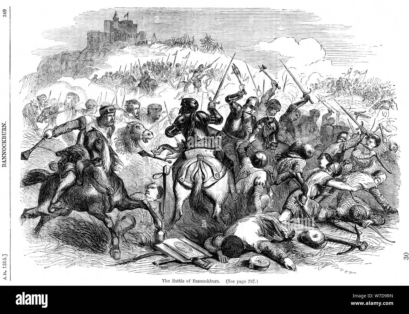 Die Schlacht von Bannockburn, den 24. Juni 1314. Artist: Unbekannt Stockfoto