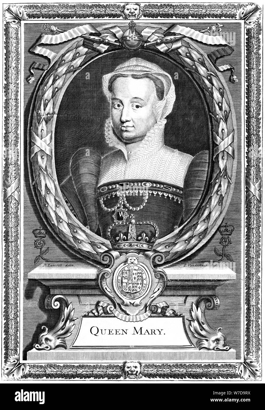 Königin Maria I. von England, 19. Artist: P Vanderbanck Stockfoto
