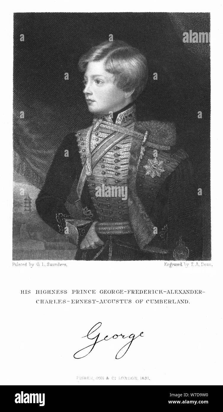 Georg Friedrich Alexander Karl Ernst August von Cumberland, 1831. Artist: TA Dekan Stockfoto
