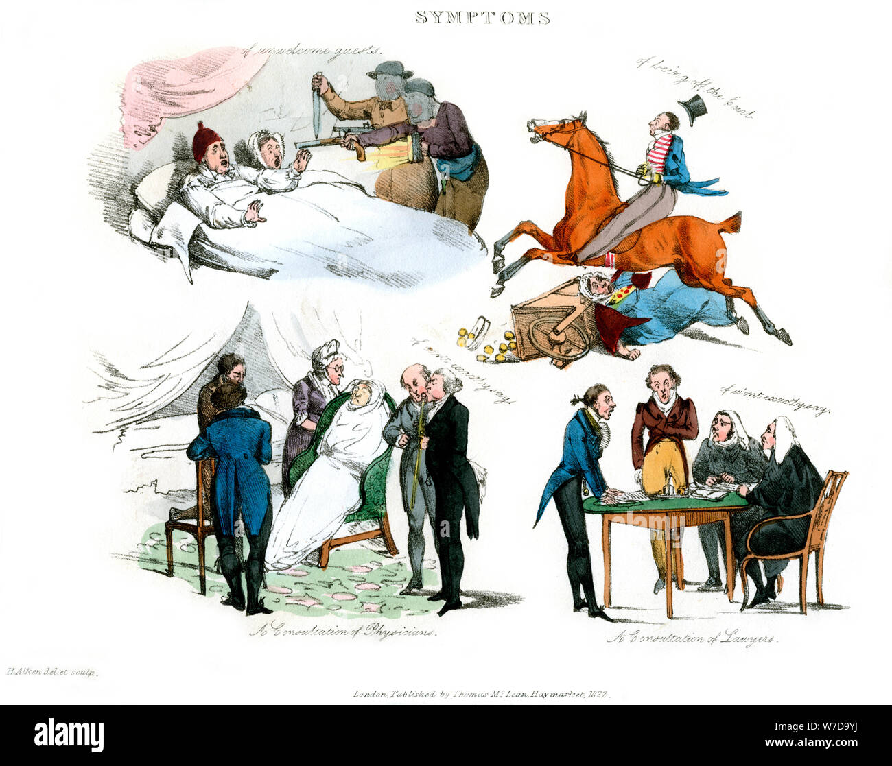 "Symptome des Seins Amüsiert', 1822 Künstler: Henry Thomas Alken Stockfoto