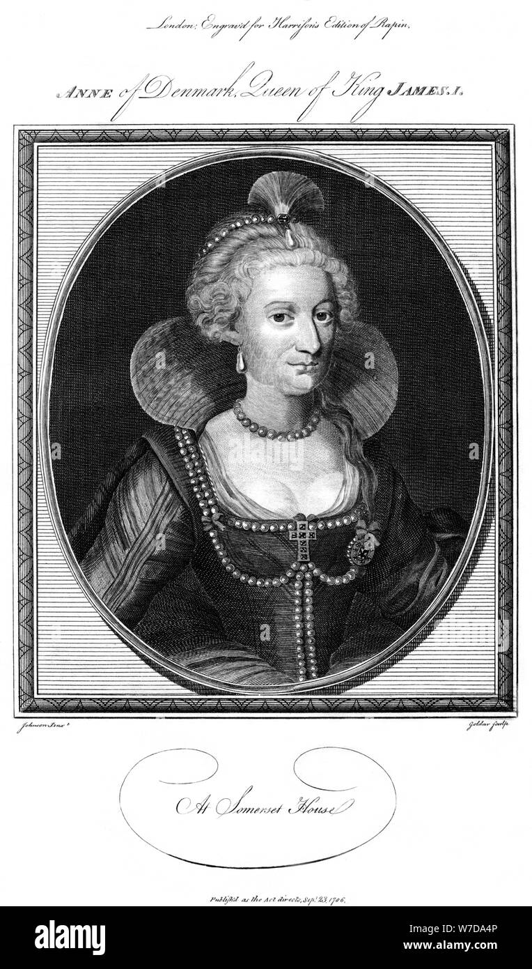 Anna von Dänemark (1574-1619), Königin von König James I, 1786 Künstler: John goldar Stockfoto