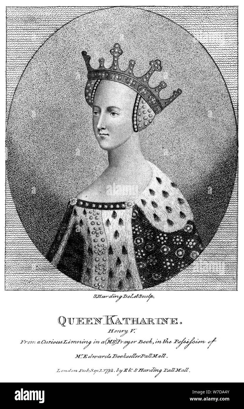 Katharina von Valois (1401-1437), Königin von König Henry V, 1792. Artist: Harding Stockfoto