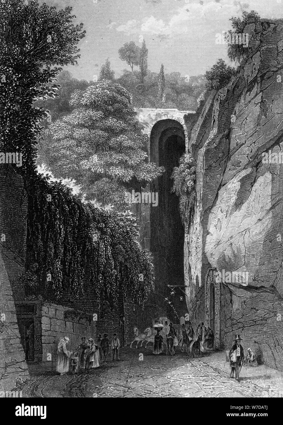 Die Grotte von Posillipo in der Nähe von Neapel, Italien, 19. Artist: J Poppel Stockfoto
