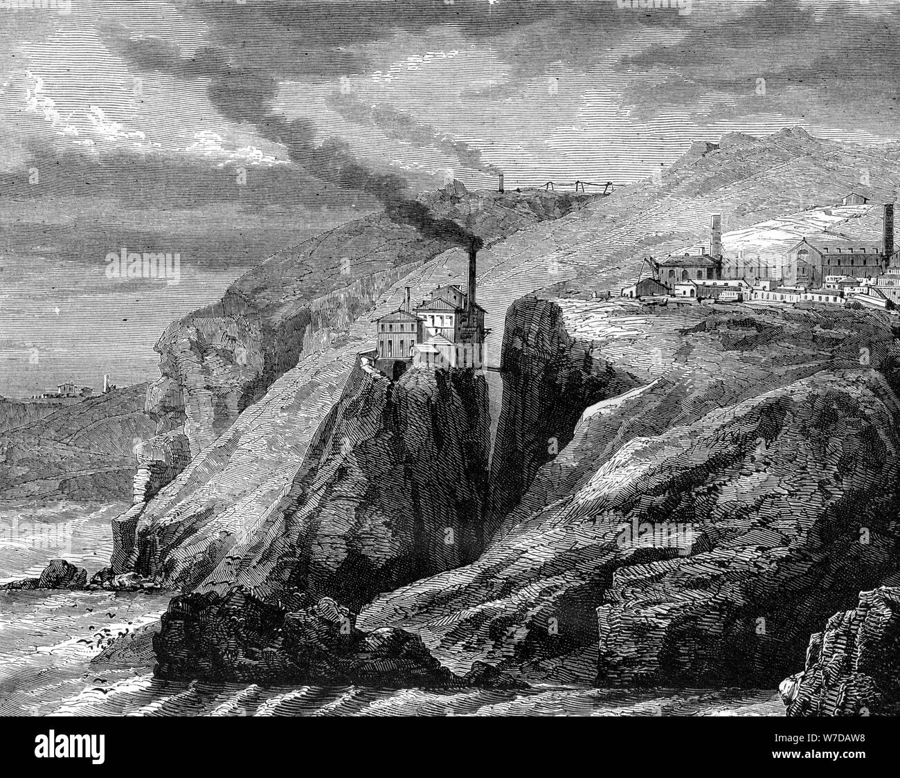 Eine Ansicht von Cornwall, England, 19. Artist: Jean Baptiste Henri Durand Brager Stockfoto