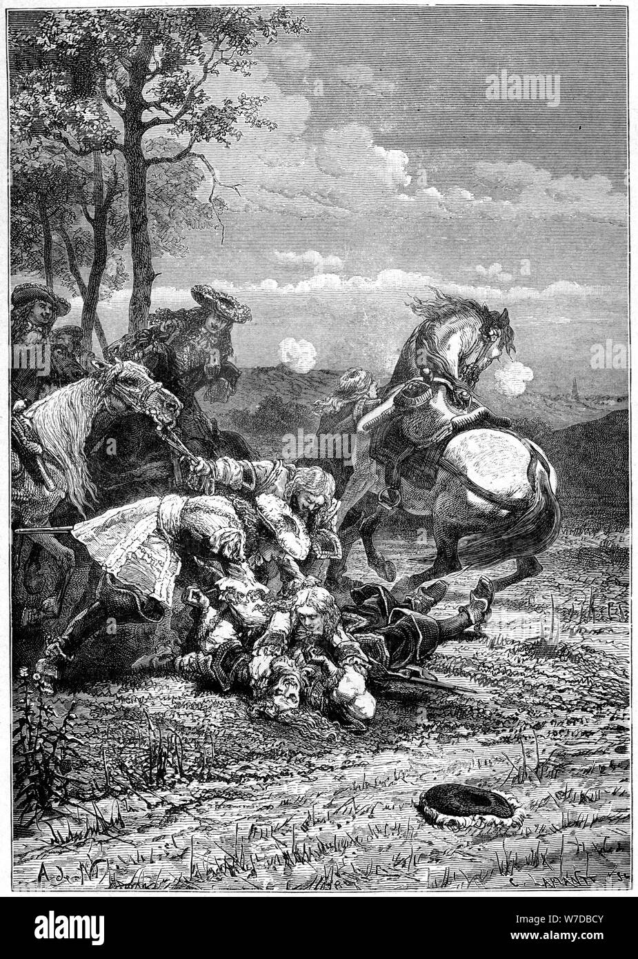 Tod von Turenne, Henri de La Tour d'Auvergne, Marschall von Frankreich, 1898. Artist: Laplante Stockfoto