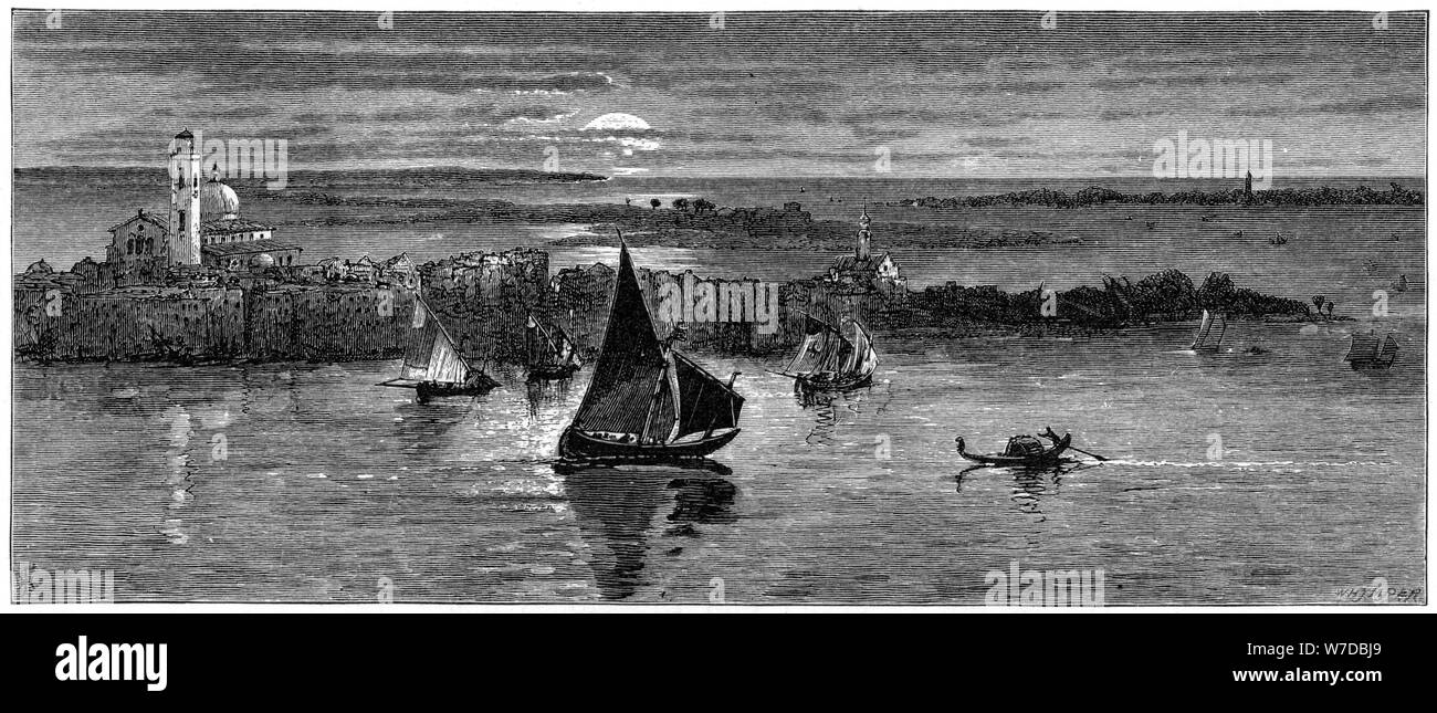 Mit Blick auf das Meer von Venedig, 19. Artist: Whymper Stockfoto