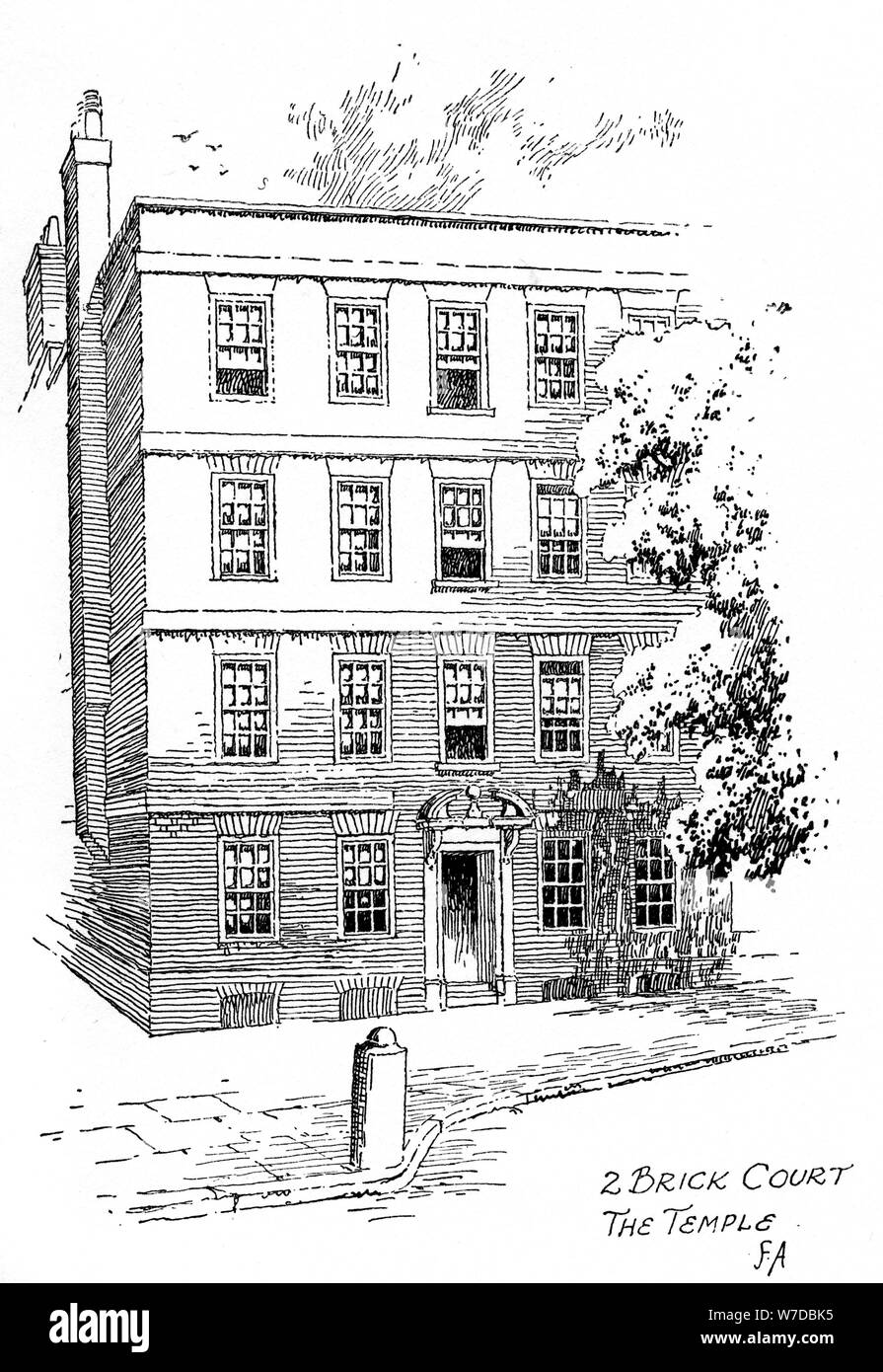 Oliver Goldsmith's House, 2 Brick Court, Tempel, London, 1912. Künstler: Frederick Adcock Stockfoto