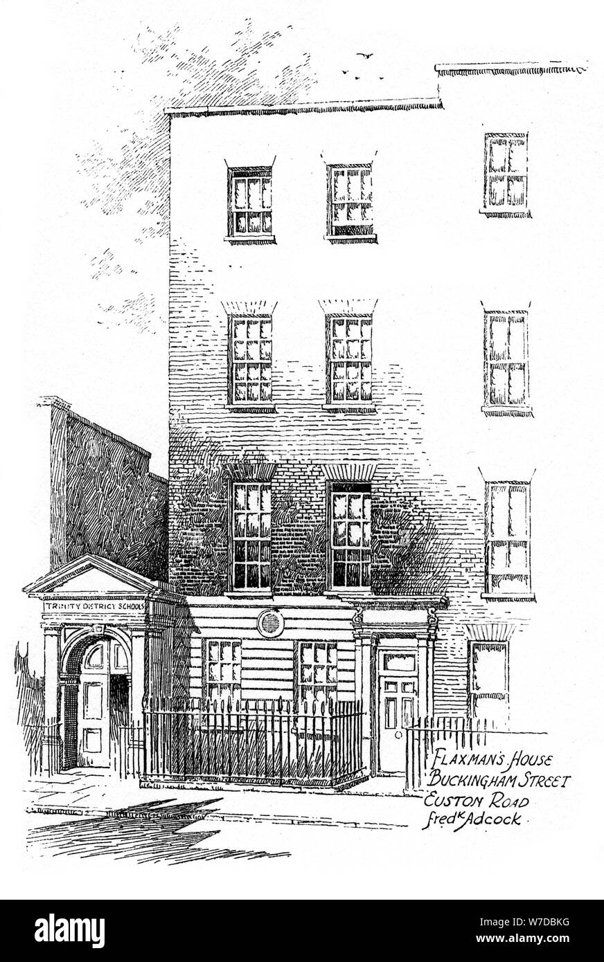 John flaxman Haus, Buckingham Street, Euston Road, London, 1912. Künstler: Frederick Adcock Stockfoto