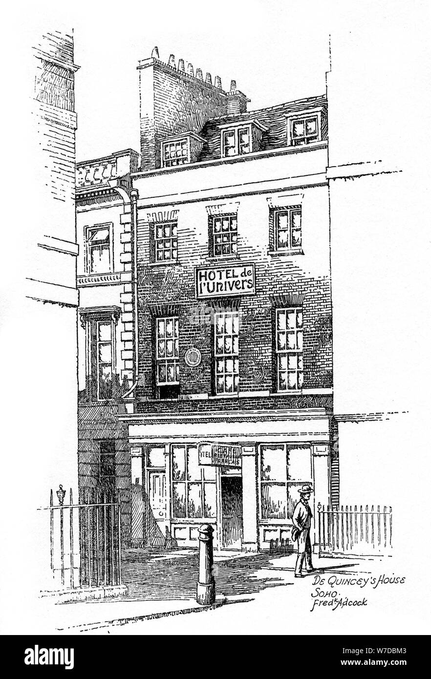 Thomas de Quincey's House, Soho, London, 1912. Künstler: Frederick Adcock Stockfoto