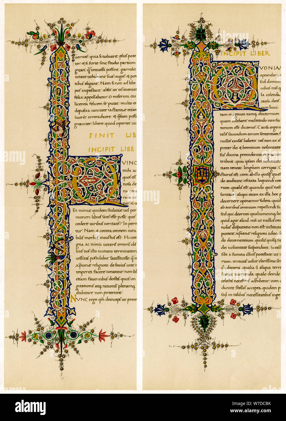 Beleuchtete Anfangsbuchstaben, Ende des 15. Jahrhunderts. Artist: Unbekannt Stockfoto