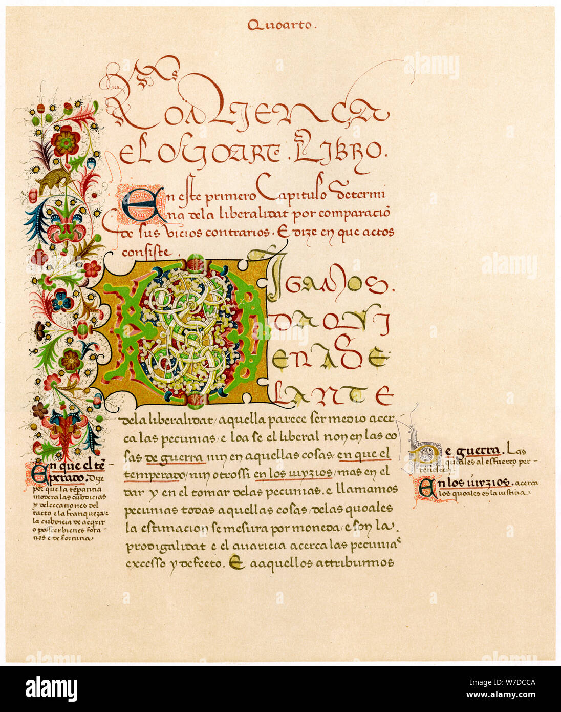 Beleuchtete Buchstaben 'D', aus dem 15. Jahrhundert. Artist: Unbekannt Stockfoto