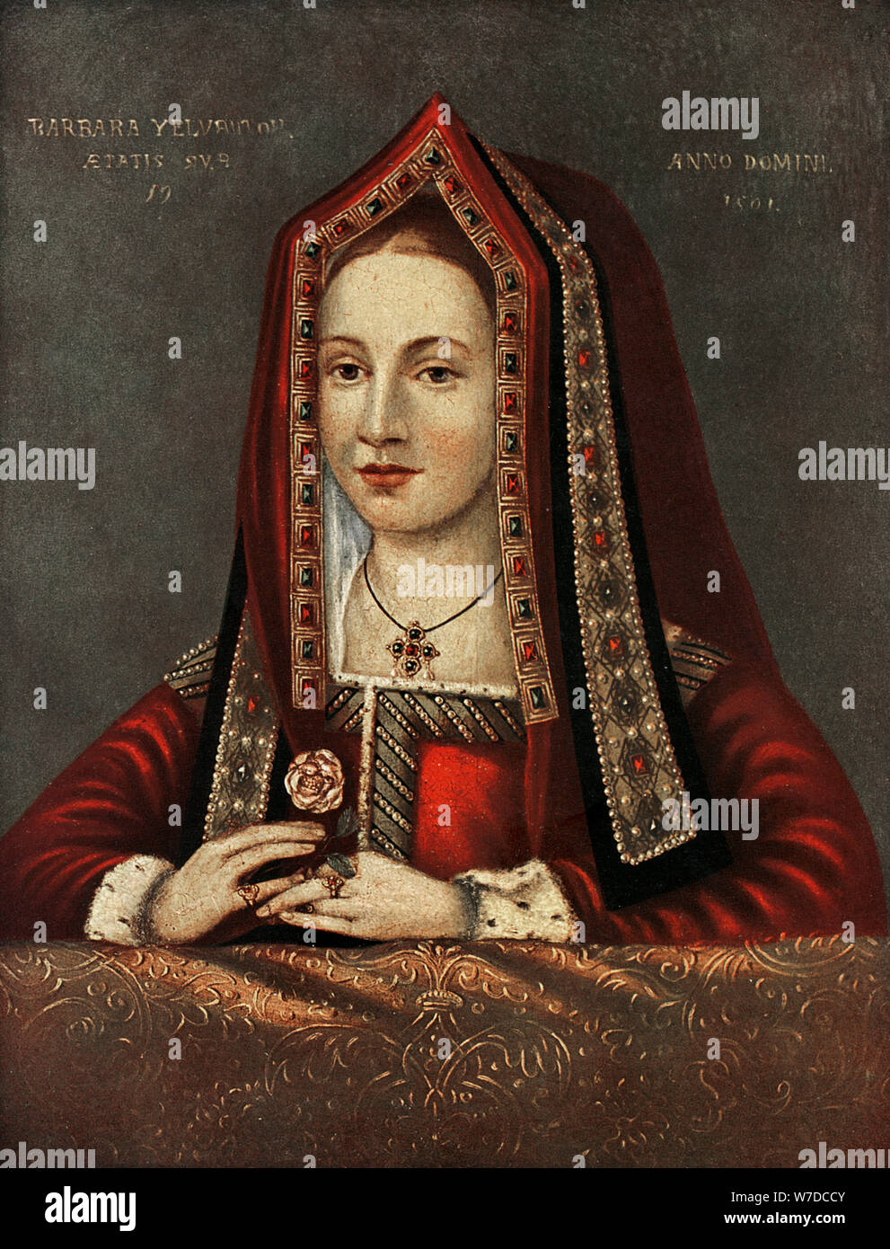 Elizabeth von York (1465-1503), 1501. Artist: Unbekannt Stockfoto