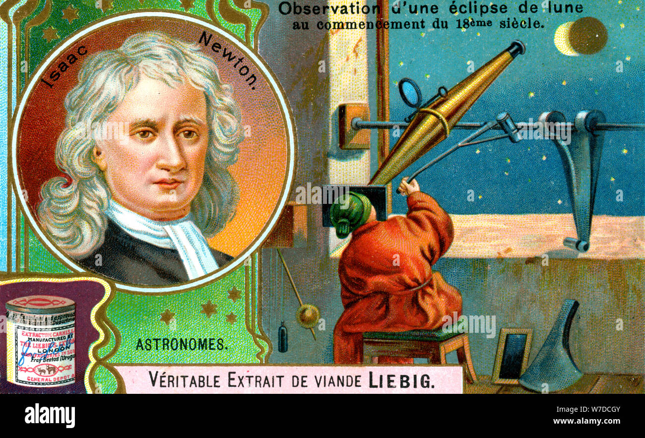 Isaac Newton, englischer Mathematiker, Astronom und Physiker, (c 1900). Artist: Unbekannt Stockfoto