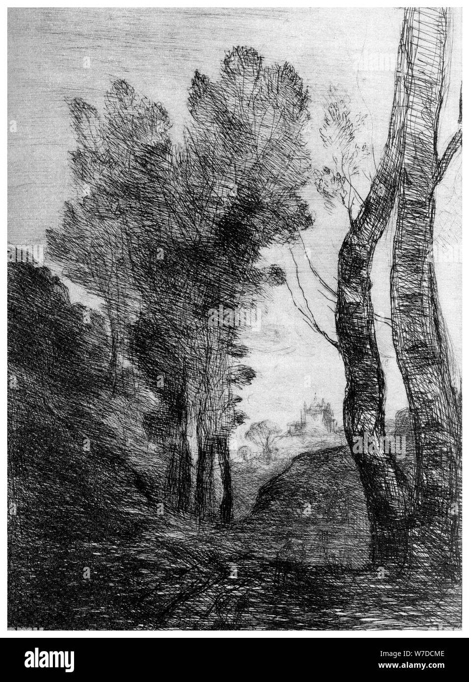 ' Umgebung de Rome', c 1815-1865, (1924). Künstler: Jean-Baptiste-Camille Corot Stockfoto