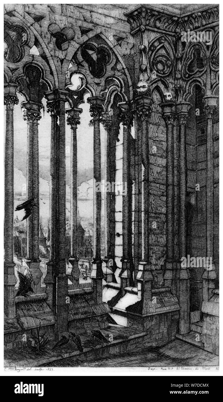 'La Galerie Notre-Dame', c 1841-1868 (1924). Künstler: Charles Meryon Stockfoto