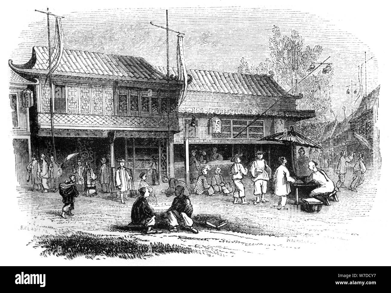 'Straße und Geschäfte in Pekin', 1847 Künstler: Walmsley Stockfoto