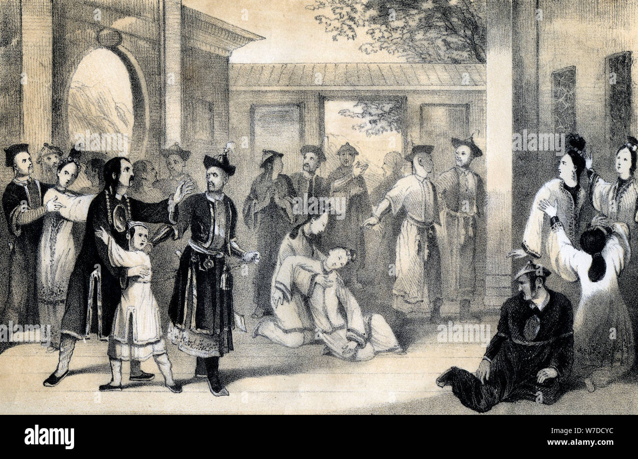 "Das chinesische Volk verkauft für Sklaven durch die Tataren, nach ihrer Eroberung durch Zinguis-Khan', (1847). Artist: B Clayton Stockfoto