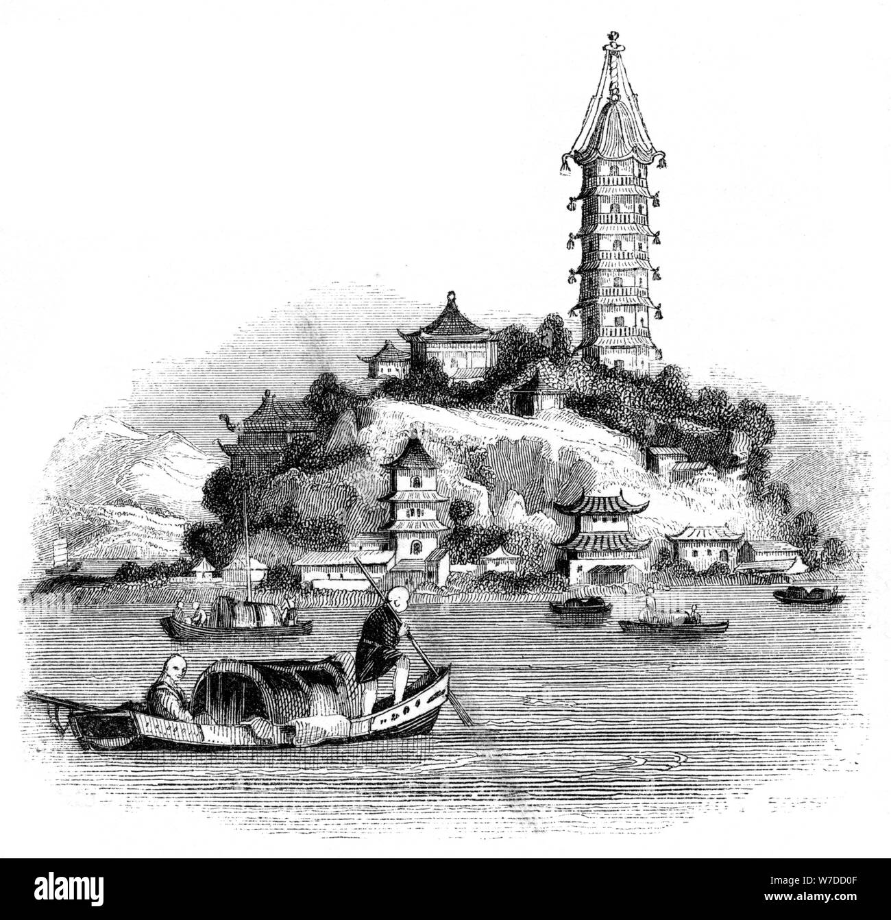 Golden Island, China, 1847. Artist: Palmer Stockfoto