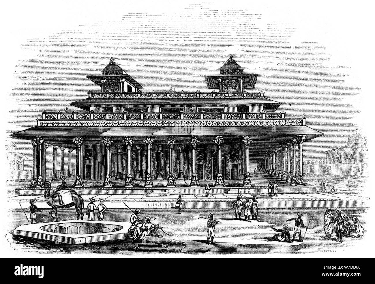 Palast von Allahabad, Indien, 1847. Artist: Bonner Stockfoto
