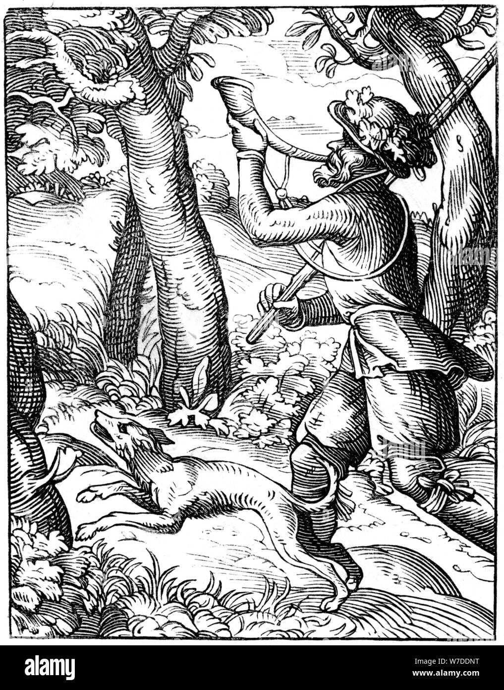 Deutsche Jäger, 16. Jahrhundert (1849). Artist: Jost Amman Stockfoto