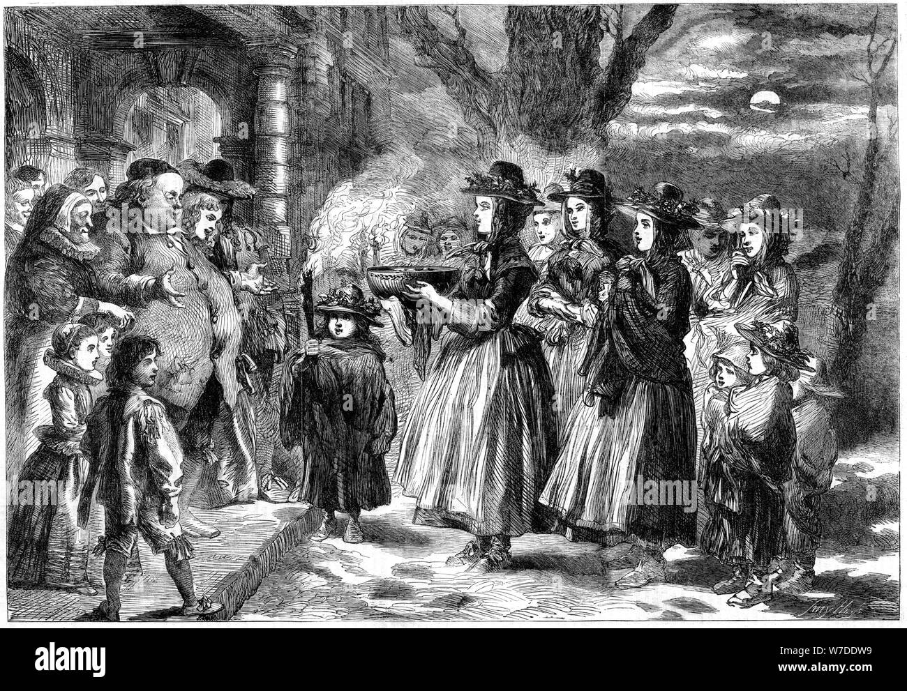 Die wassail Schüssel, 1860 Künstler: Sir John Gilbert Stockfoto