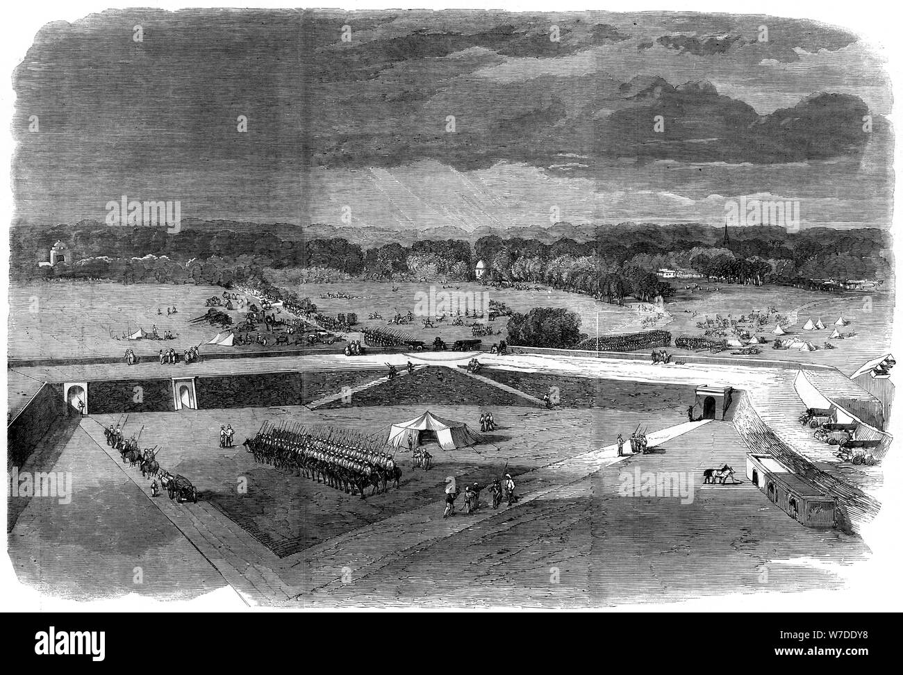 Brigadegeneral Havelock Verlassen der Festung von Allahabad zu Cawnpore, 1857 wieder zu erlangen. Artist: Unbekannt Stockfoto
