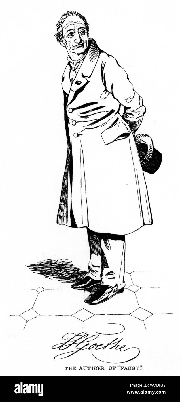 Johann Wolfgang von Goethe, deutscher Dichter, Dramatiker und Wissenschaftler, c 1830. Artist: Unbekannt Stockfoto