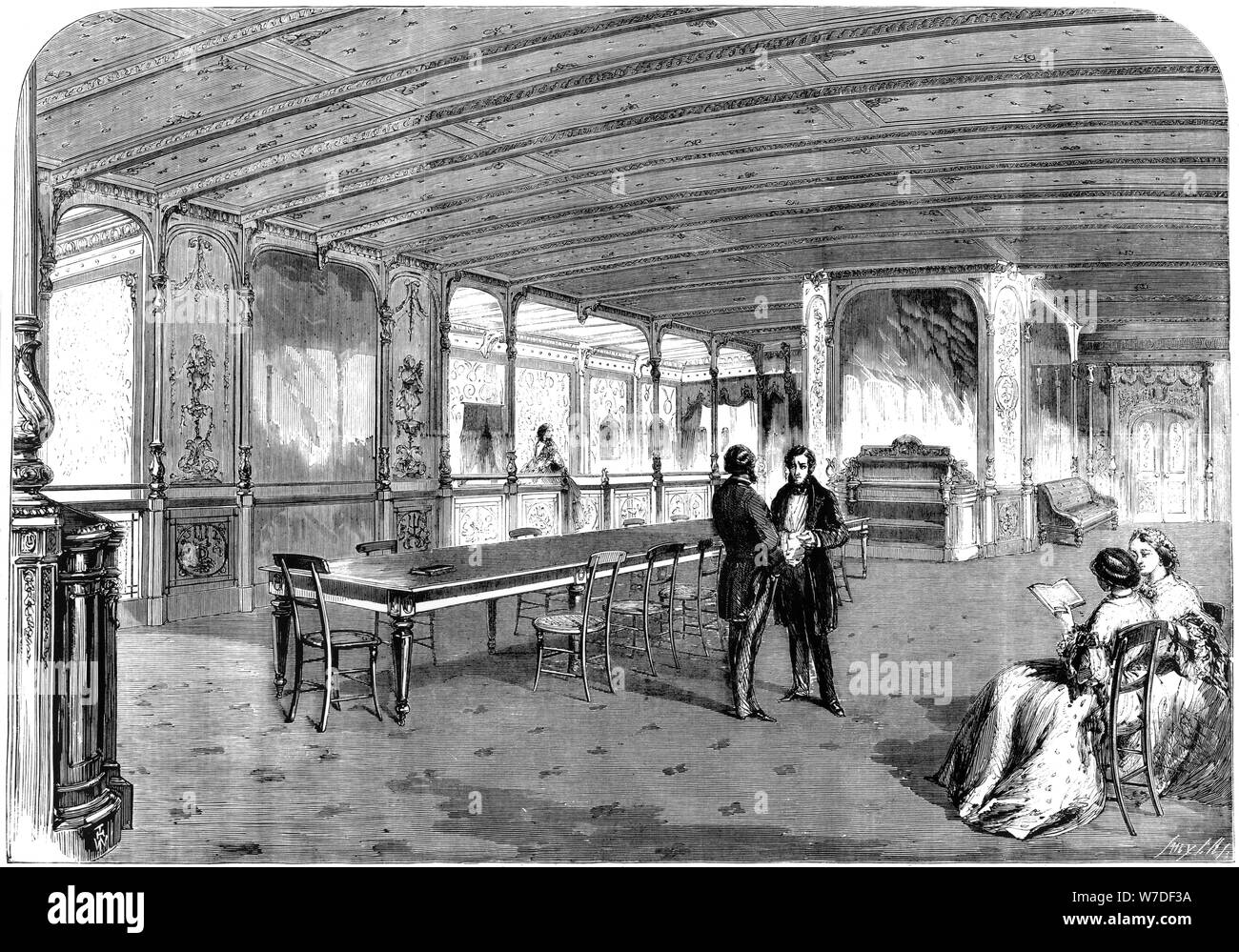 Der Grand Salon an Bord der "Great Eastern", 1859. Artist: Unbekannt Stockfoto