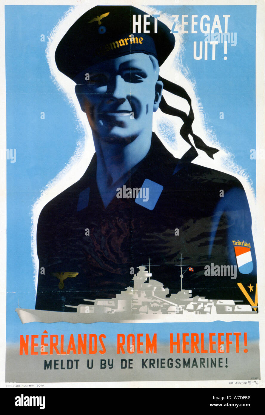 Einstellung poster Förderung Holländer der deutschen Marine, c 1940-1945 zu verbinden. Artist: Unbekannt Stockfoto