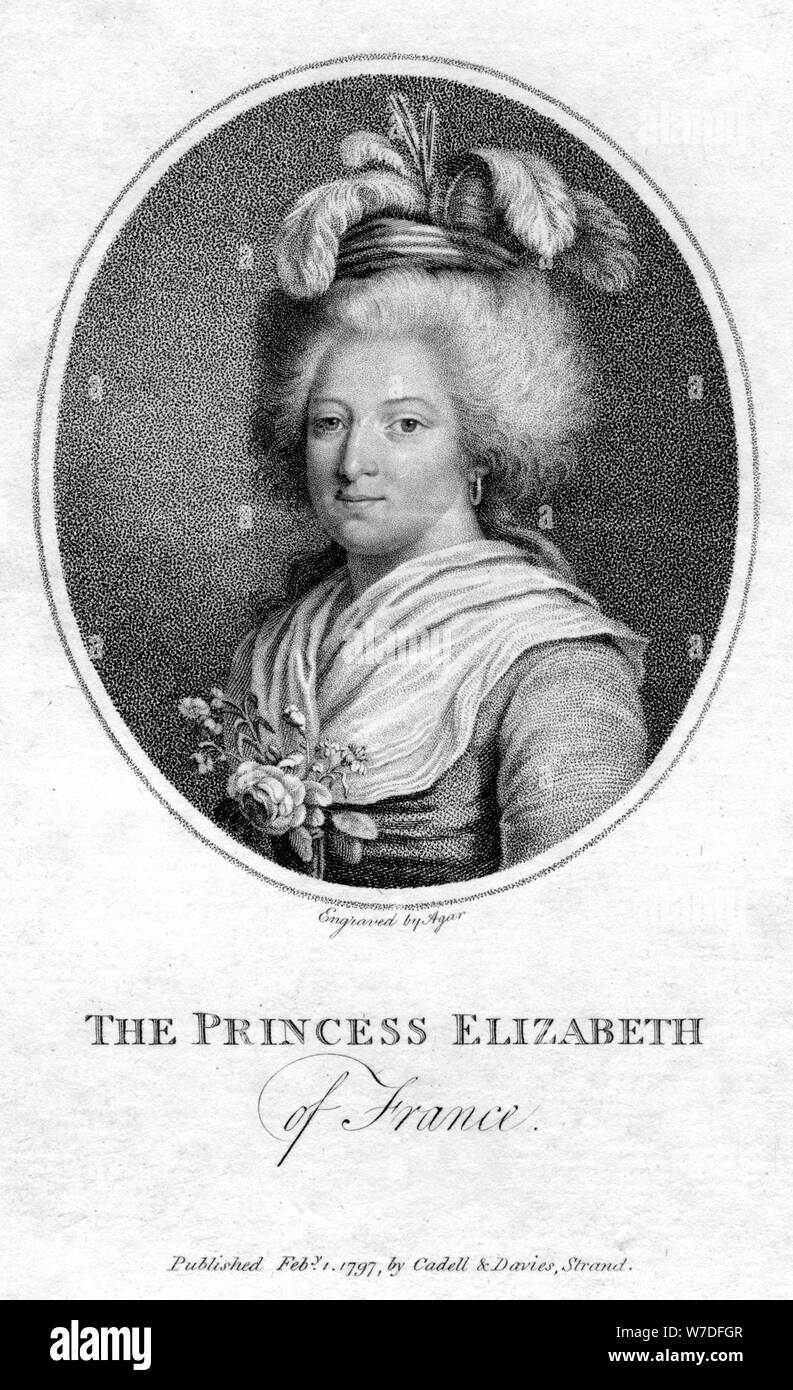 Prinzessin Elisabeth von Frankreich, 1797. Artist: John Samuel Agar Stockfoto