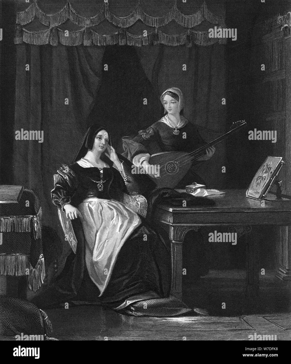 Königin Katharina, Königin von Heinrich VIII. von England, (19. Jahrhundert). Künstler: Charles W Sharpe Stockfoto