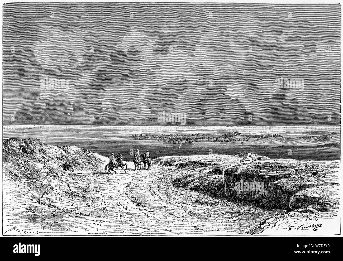 "Nafta und die Shott-el-jerid', c 1890. Artist: Bertrand Stockfoto