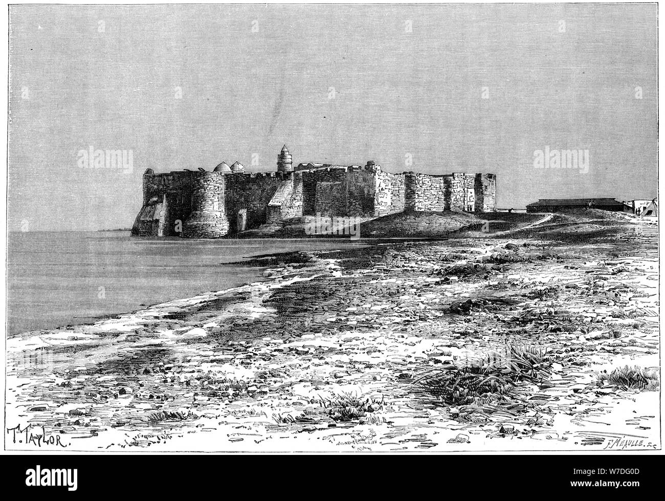 "Djerba Insel, Burg in der Nähe von Humt Suk, Tunesien', c 1890. Artist: F Meaulle Stockfoto