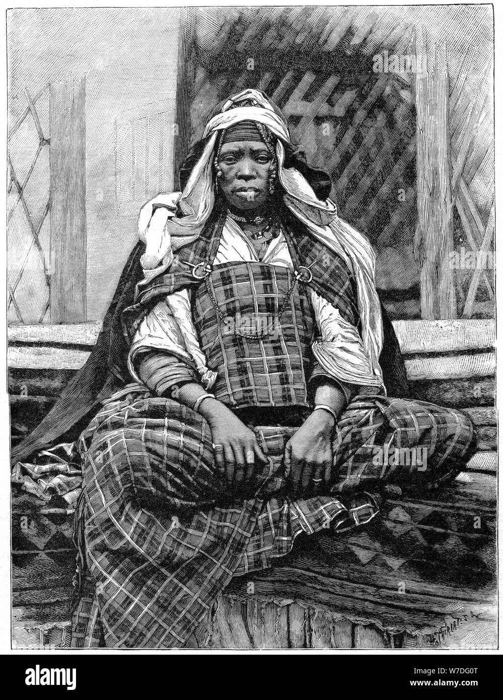 Frau, Biskra, Algerien, c 1890. Künstler: Henri Thiriat Stockfoto