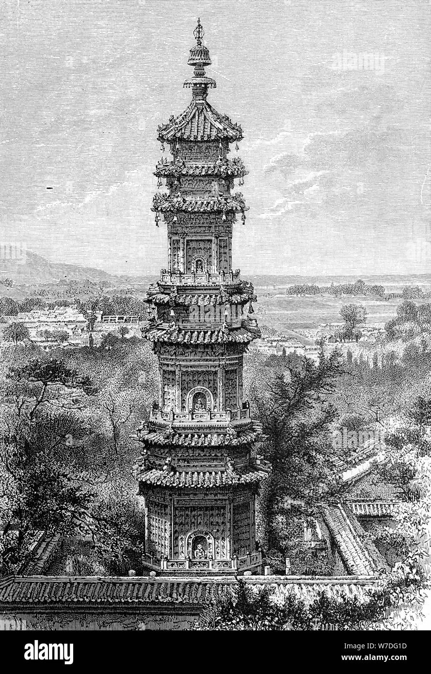 Blick von der Sommerpalast, Peking, c 1890. Artist: Unbekannt Stockfoto
