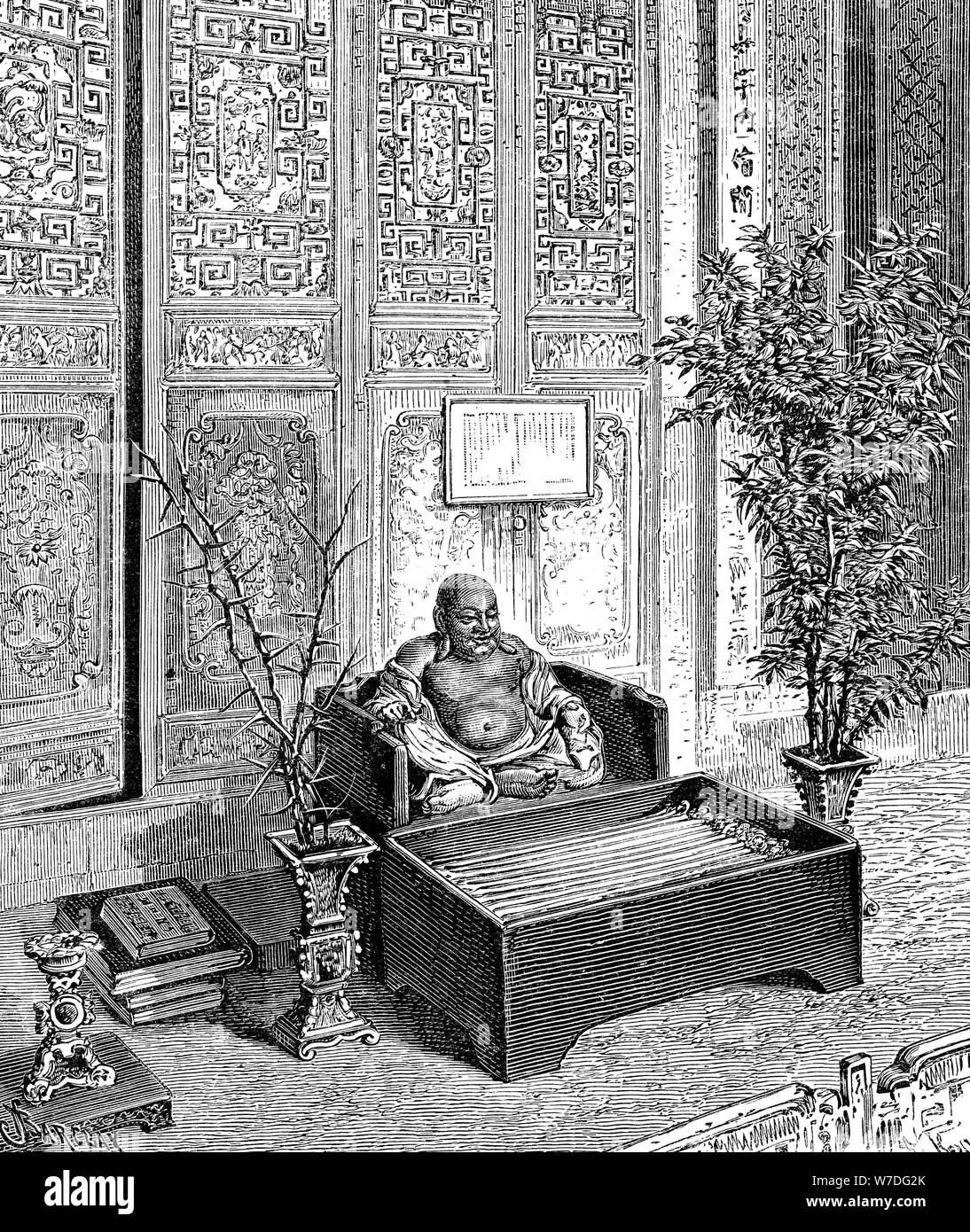 "Hauslieferanten Altar, der lächelnde Buddha', c 1890. Artist: Unbekannt Stockfoto