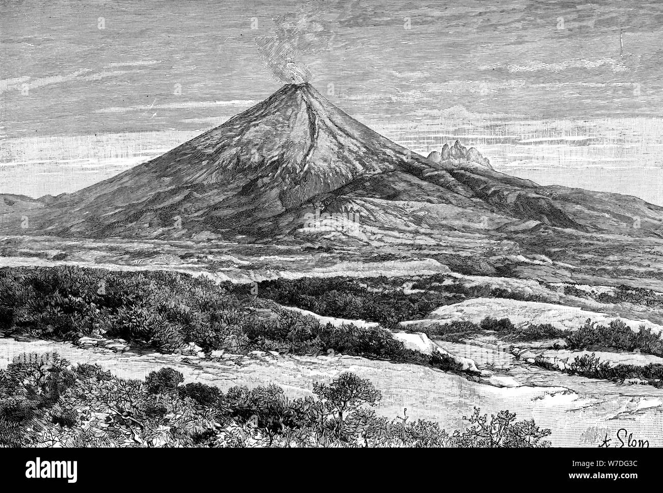 Vulkan Cotopaxi, Equador, 1895. Artist: Unbekannt Stockfoto