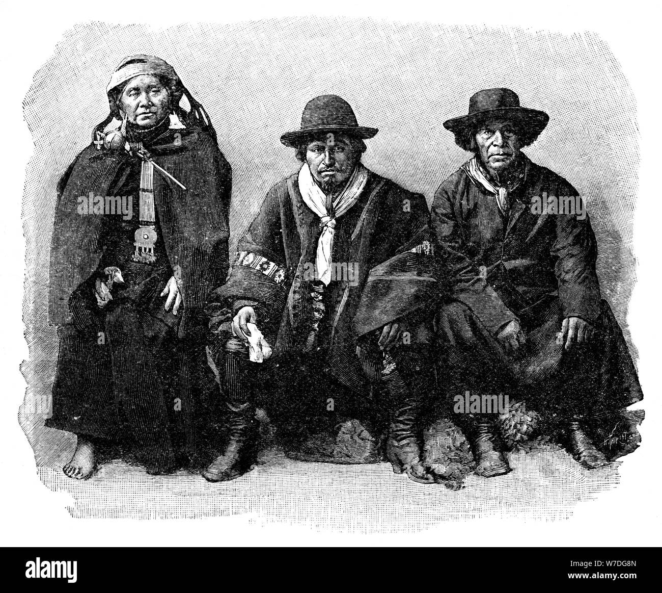 Eine Gruppe von Araucanians, Chile/Argentinien, 1895. Artist: Unbekannt Stockfoto
