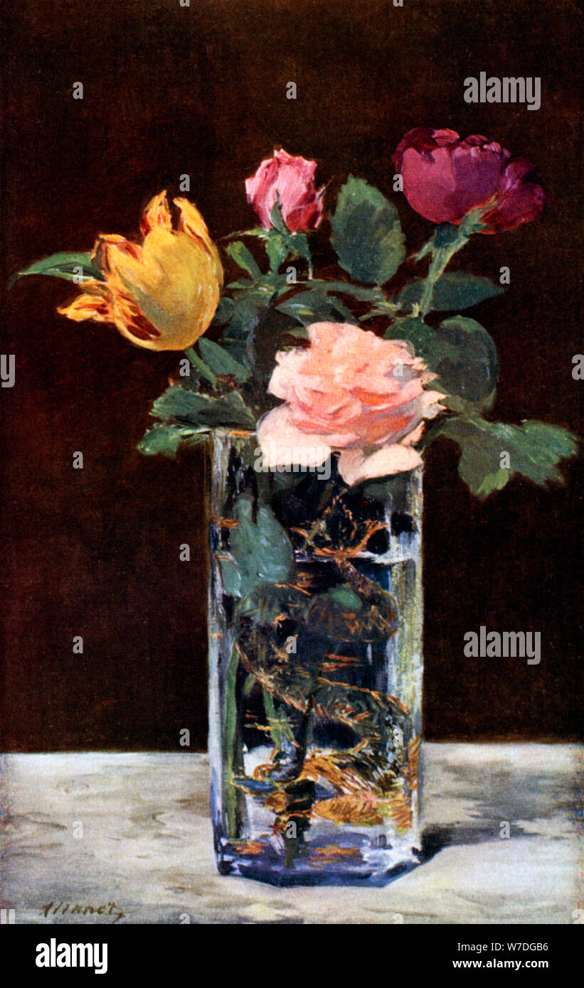 Stillleben mit Rosen und Tulpen in ein Drache Vase, 1882 (1931) Künstler: Edouard Manet Stockfoto