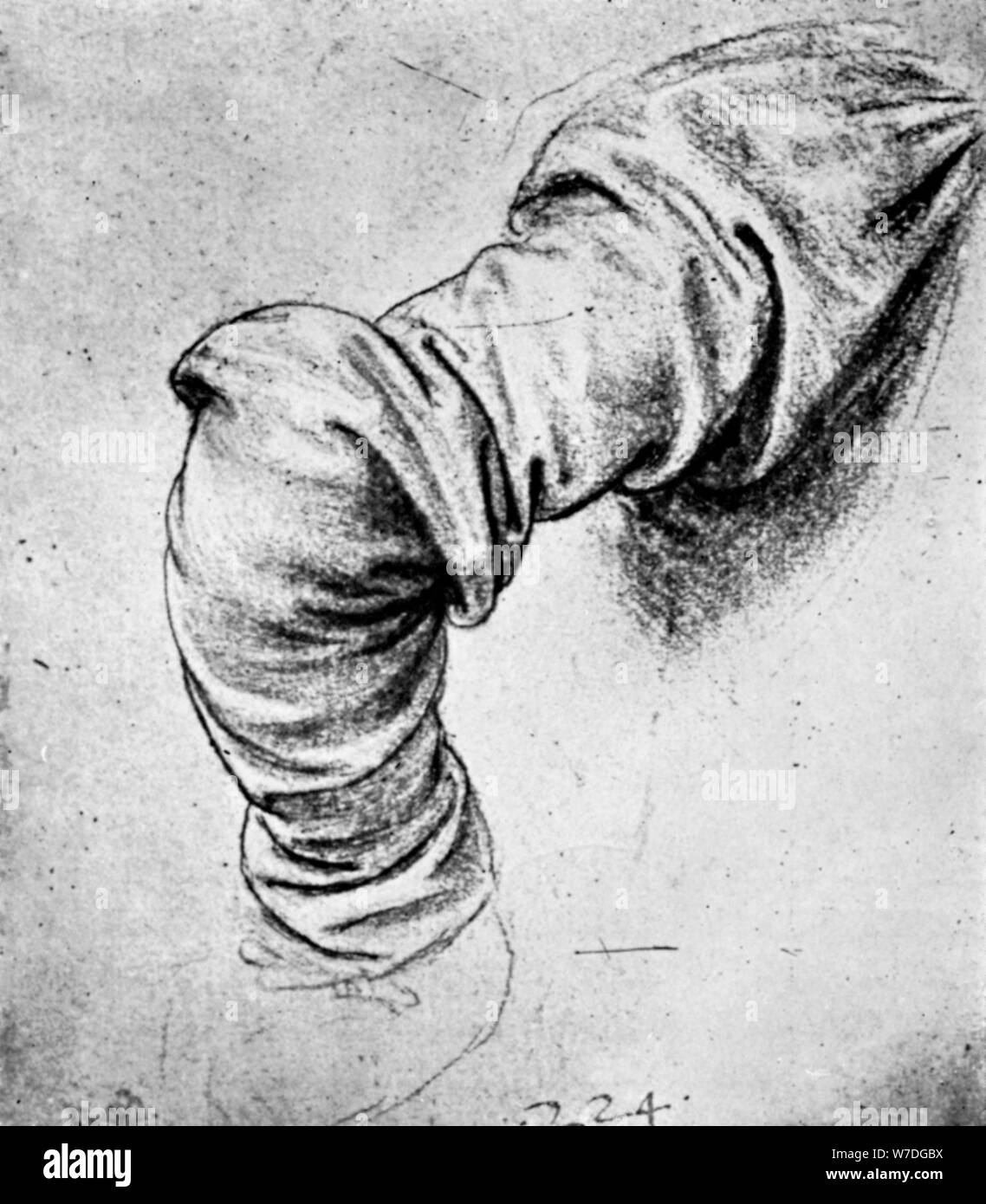 Studie für die Hülse der rechte Arm des hl. Petrus, des 15. Jahrhunderts (1930) Künstler: Leonardo da Vinci Stockfoto