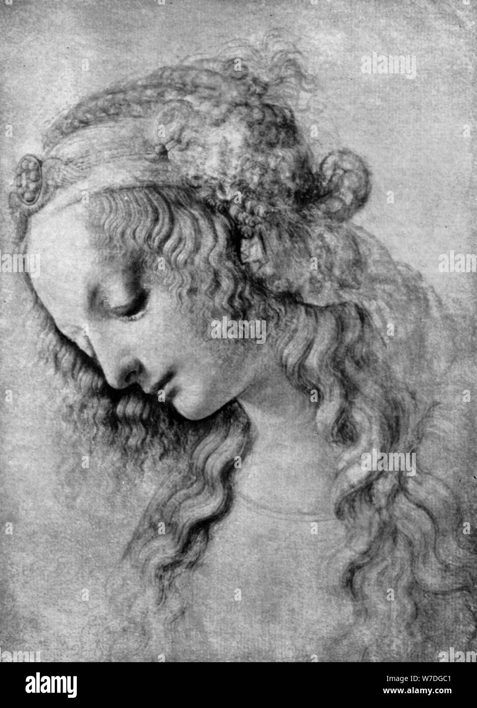 Der Kopf der Madonna, 15 centuy (1930). Artist: Andrea Del Verrocchio Artist: Unbekannt Stockfoto