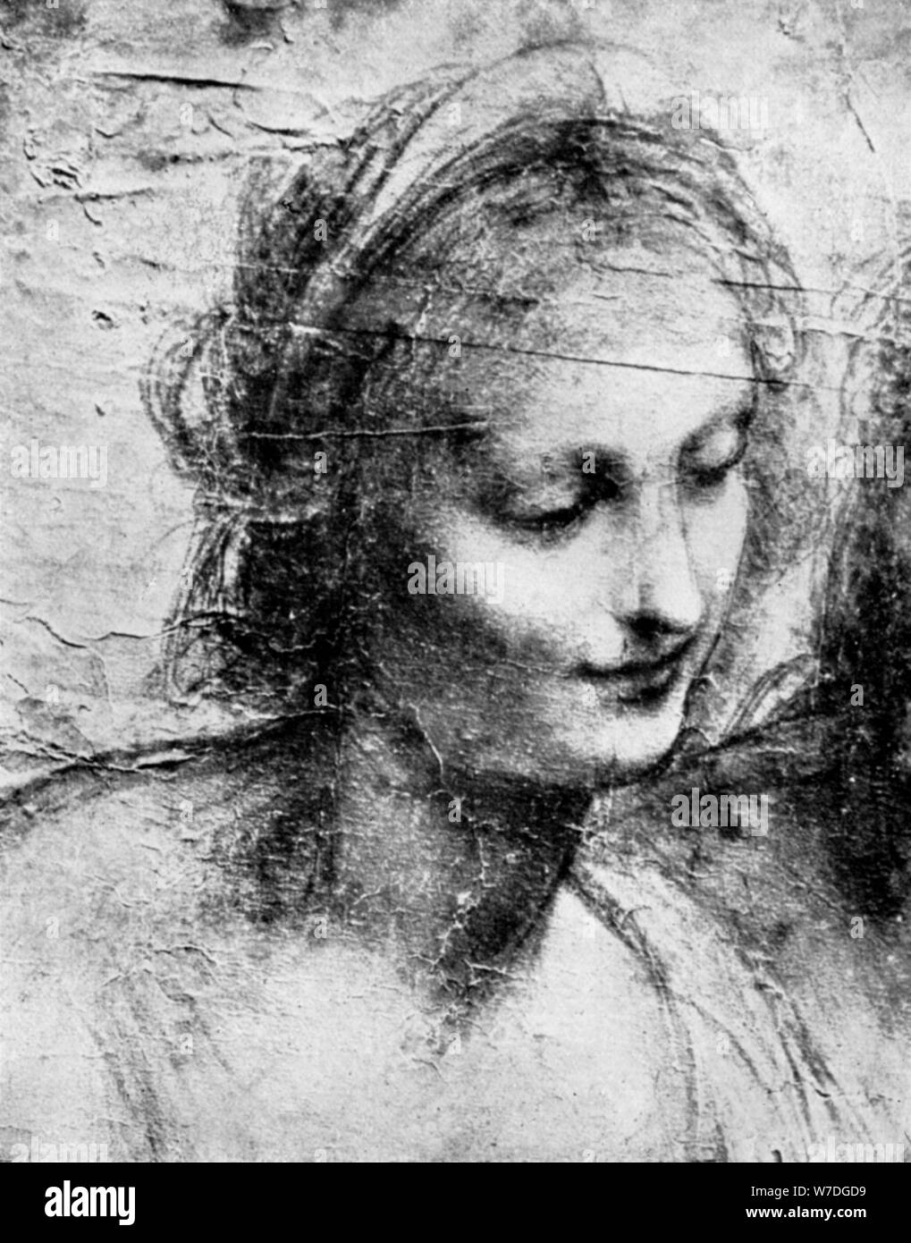 Der Kopf der Madonna aus dem 15. Jahrhundert (1930er Jahre). Artist: Leonardo da Vinci Stockfoto