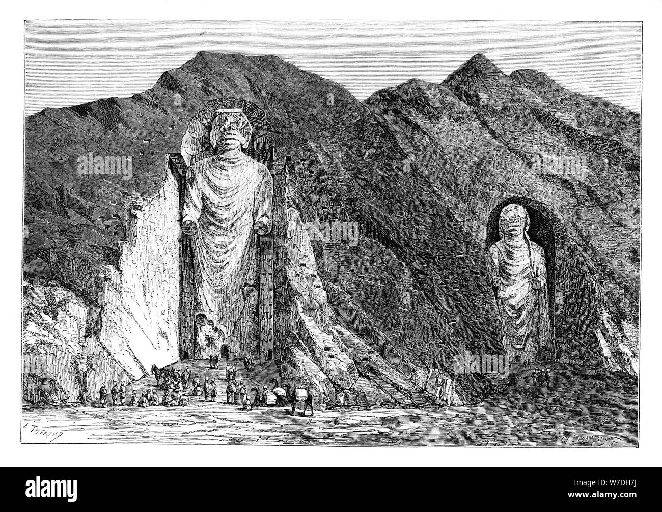 Kolossale Götzen, Obere Bamlan Tal, Afghanistan, 1895 Künstler: Charles Barbant Stockfoto