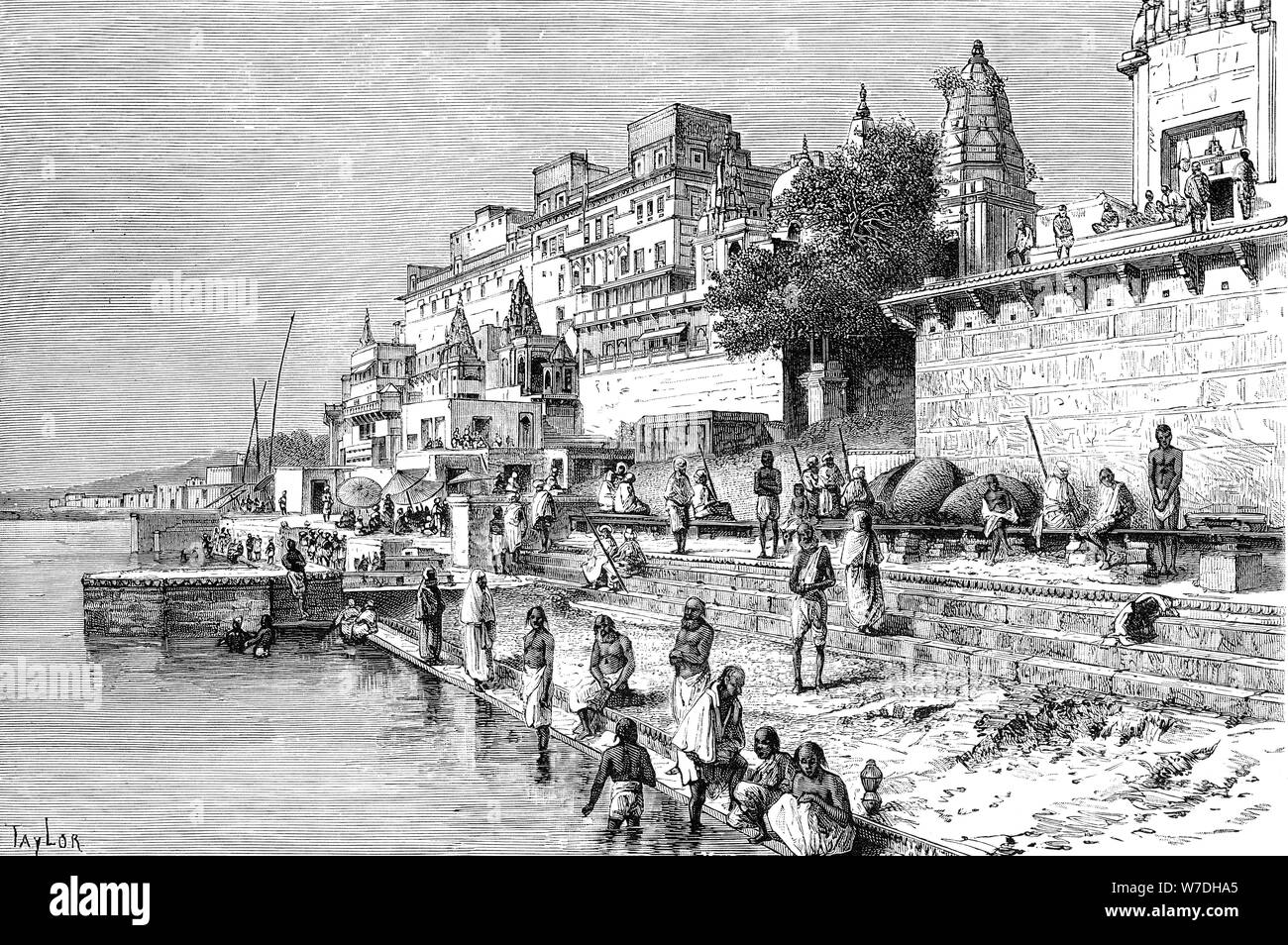 Benares (Varanasi), Indien, 1895 Künstler: Taylor Stockfoto