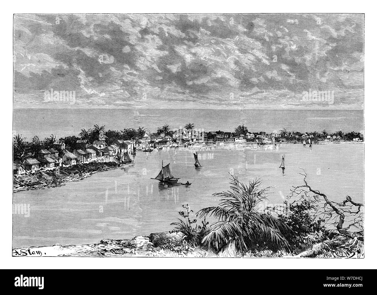 Allgemeine Ansicht in Hopetown, Abaco, c 1890. Artist: Kohl Stockfoto
