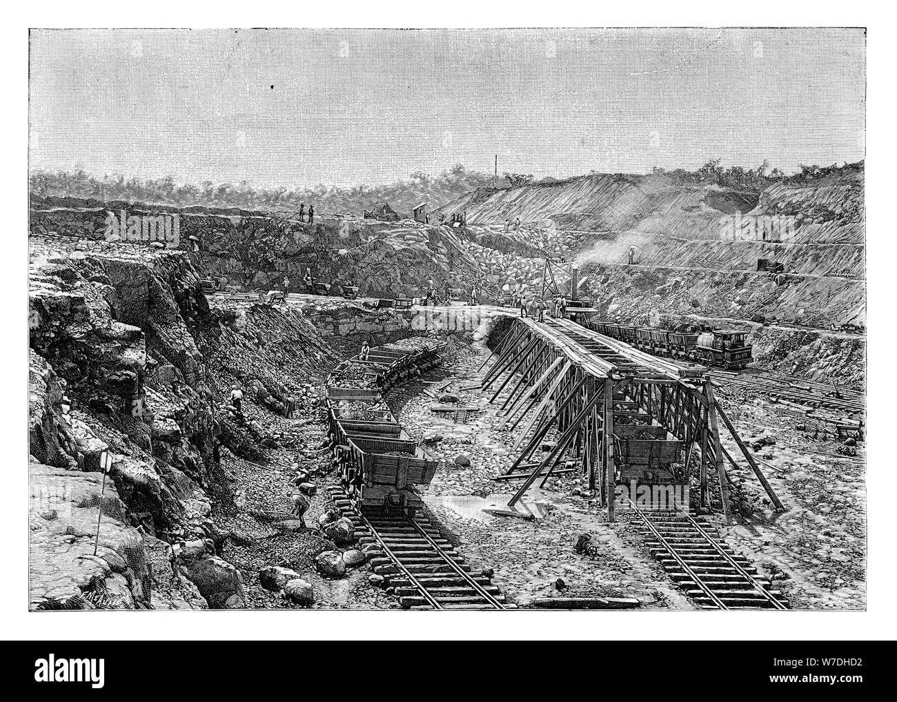 Der Panamakanal im Bau, c 1890. Artist: Unbekannt Stockfoto