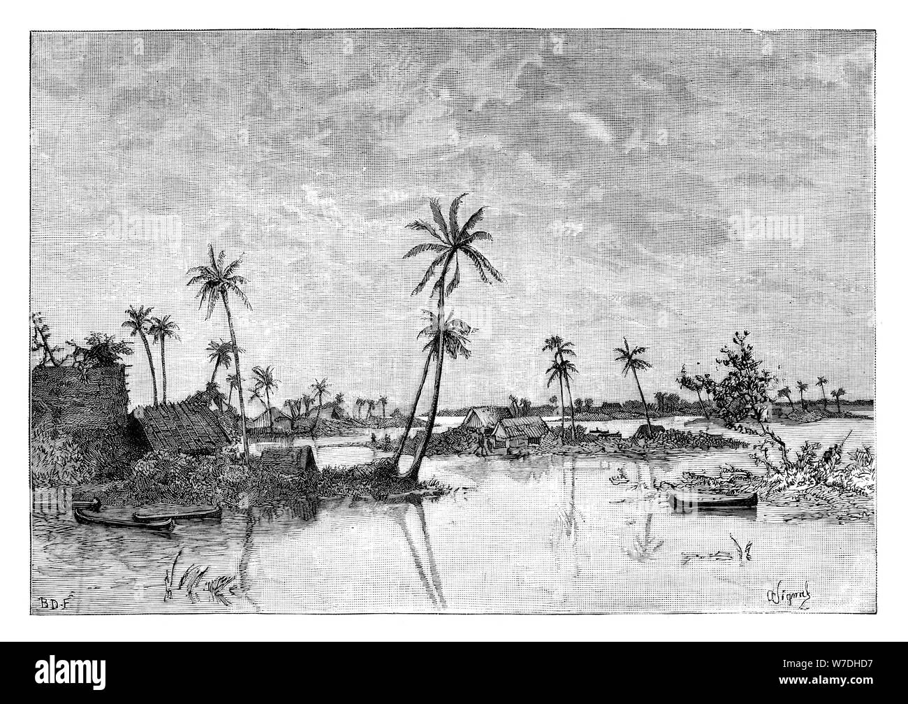 "Indische Siedlung auf den Inseln San Blas Bay', c 1890. Artist: Unbekannt Stockfoto