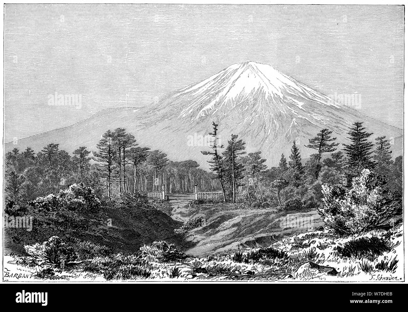 Mount Fuji, Japan, 1895 Künstler: Charles Barbant Stockfoto